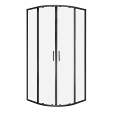 Kerra Solid RS 90 fekete íves duplaajtós zuhanykabin tálca nélkül kád, zuhanykabin