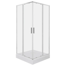Kerra Solid SQ 100 króm szögletes zuhanykabin zuhanytálcával kád, zuhanykabin