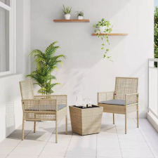  Kert Bistro Készlet 3 pcs Bézs polirattan kerti bútor