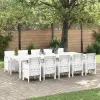  Kert étkező szett 11 pcs Fehér és taupe Szintetikus rattan