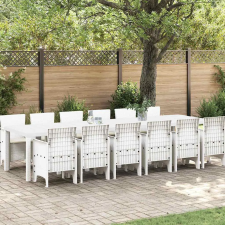  Kert étkező szett 13 pcs Fehér Polt rattan kerti bútor