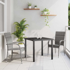  Kert étkező szett 3 pcs Szürke Poli rattan kerti bútor