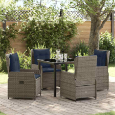  Kert étkező szett 5 pcs Szürke Poli rattan kerti bútor