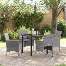  Kert étkező szett párnával 5 pcs Szürke Poli rattan kerti bútor