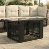  Kerti Asztal Fekete 100 x 55 x 37 cm PE Rattan és Üveg
