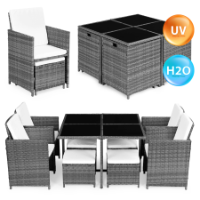  Kerti bútorkészlet rattan megjelenéssel – 4 fotel, 4 puff, MultiGarden asztal kerti bútor