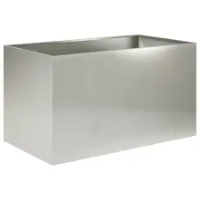  Kerti cserép Ezüst 80 x 50 x 50 cm Rozsdamentes Acél kerti dekoráció