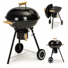 Kerti grill fedéllel és kerekekkel - BBQ sütő kerti partikhoz, grillezéshez, piknikezéshez. grillsütő