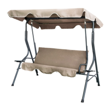  Kerti hintaágy - 170 x 110 x 153 cm - sötét bézs - pohártartóval (CMK0735) kerti bútor