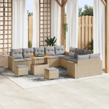  Kerti Kanapé Szett 13 pcs Bézs polirattan kerti bútor