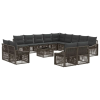  Kerti Kanapé Szett 14 pcs Szürke polirattan