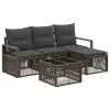  Kerti Kanapé Szett 5 pcs Szürke polirattan