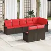 Kerti Kanapé Szett párnával 8 pcs Barna polirattan