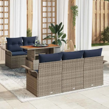  Kerti Kanapé Szett tárolóval 6 pcs Szürke Poli rattan kerti bútor