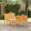  Kerti lounge szett 3 pcs Barna Tömör Akácfa
