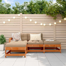  Kerti lounge szett 4 pcs Viaszbarna Tömör Fenyőfa kerti bútor