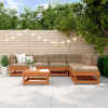  Kerti lounge szett 7 pcs Viaszbarna Tömör Fenyőfa
