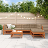  Kerti lounge szett 7 pcs Viaszbarna Tömör Fenyőfa