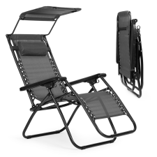  Kerti strand nyugágy, állítható háttámla, mozgatható tető Multigarden - szürke kerti bútor