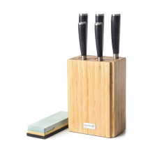 Késkészlet G21 Gourmet Premium 5 db bambusz késtartóban + csiszolókő kés és bárd