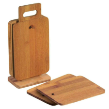 Kesper 6db vágódeszka készlet Kesper 58375, Állvánnyal, 22x14x0,8cm, Bambusz, Akasztó lyukak, Barna konyhai eszköz