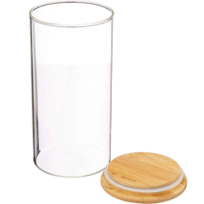 Kesper Tárolóedény Kesper 38009, 0,800l, Üveg, Bambusz fedél, 10x20cm, Átlátszó papírárú, csomagoló és tárolóeszköz