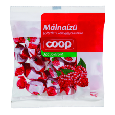 KÉSZ DUO KFT COOP MÁLNA ÍZŰ TLEN KEMÉNY CUKORKA 150G csokoládé és édesség