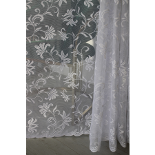  Kész függöny Jacquard fehér Liliom virág mintás 400x250cm lakástextília