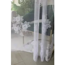  Kész függöny Scarlett fehér Tavaszi Rózsák minta 500x250cm lakástextília