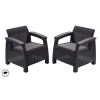  Keter Corfu Duo Polyrattan Kerti Fotelek, 2Db – Grafit