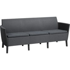 KETER Salemo Polyrattan Háromszemélyes Kerti Kanapé - Grafit (R69996) kerti bútor