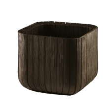 KETER VIRÁGTARTÓ "CUBE PLANTER L" BARNA, 40X40X40CM dekorációs kellék