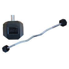  Kétkaros hatszögletű HEX súlyzó 30 kg EZ görbe gumírozott gumival kézisúlyzó