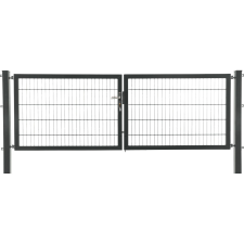 Kétszárnyú kapu Premium kétrudas panelkitöltés antracit 140 x 300 cm kerti bútor
