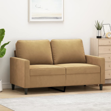  kétszemélyes barna bársony kanapé 120 cm bútor