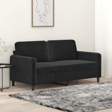  kétszemélyes fekete bársony kanapé 140 cm bútor