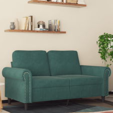  kétszemélyes sötétzöld bársony kanapé 120 cm bútor