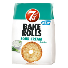  Kétszersült kenyérkarika 7DAYS Bake Rolls hagymás tejfölös 80g alapvető élelmiszer