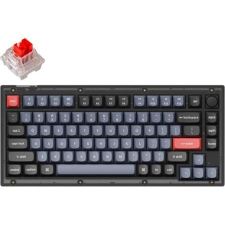 Keychron V1 RGB Frosted Black Knob angol Hot-swap K Pro Red mechanikus billentyűzet (V1-C1-UK) (V1-C1-UK) - Billentyűzet billentyűzet