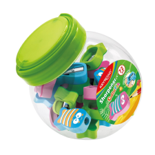 KeyRoad Hegyező 1 lyukú 72 db/display Keyroad Funnyfish vegyes színek hegyező