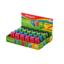 KeyRoad Hegyező 1 lyukú tartályos 24 db/display Keyroad Cup Sharpy vegyes színek hegyező