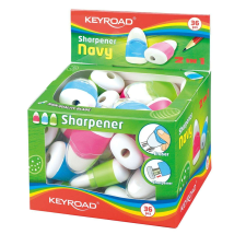 KeyRoad Hegyező 1 lyukú tartályos, radírral 36 db/display Keyroad Navy vegyes színek hegyező
