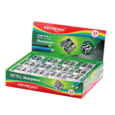 KeyRoad Hegyező 2 lyukú fém 24 db/display Keyroad Metal hegyező