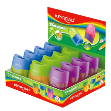 KeyRoad Hegyező 2 lyukú tartályos 12 db/display Keyroad Mellow vegyes színek hegyező