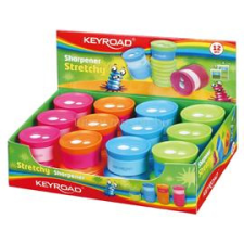 KeyRoad Hegyező 2 lyukú tartályos 12 db/display Stretchy vegyes színek (KEYROAD_38409) hegyező