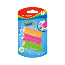 KeyRoad Radír, PVC mentes 3 db/bliszter Keyroad Roo Fix vegyes színek radír