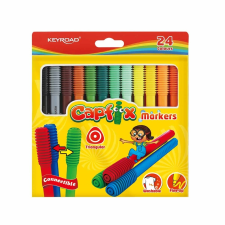 KeyRoad Rostirón, filctoll készlet cserélhető fejekkel 24 db/bliszter Keyroad Capfix vegyes színek filctoll, marker