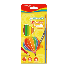 KeyRoad Színes ceruza készlet akvarell, háromszögletű ecsettel Keyroad Aqua Fun 12 klf. szín színes ceruza