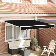  Kézi Behúzható Napellenző Fekete 350x250 cm kerti bútor