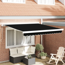  Kézi Behúzható Napellenző Fekete 350x250 cm kerti bútor